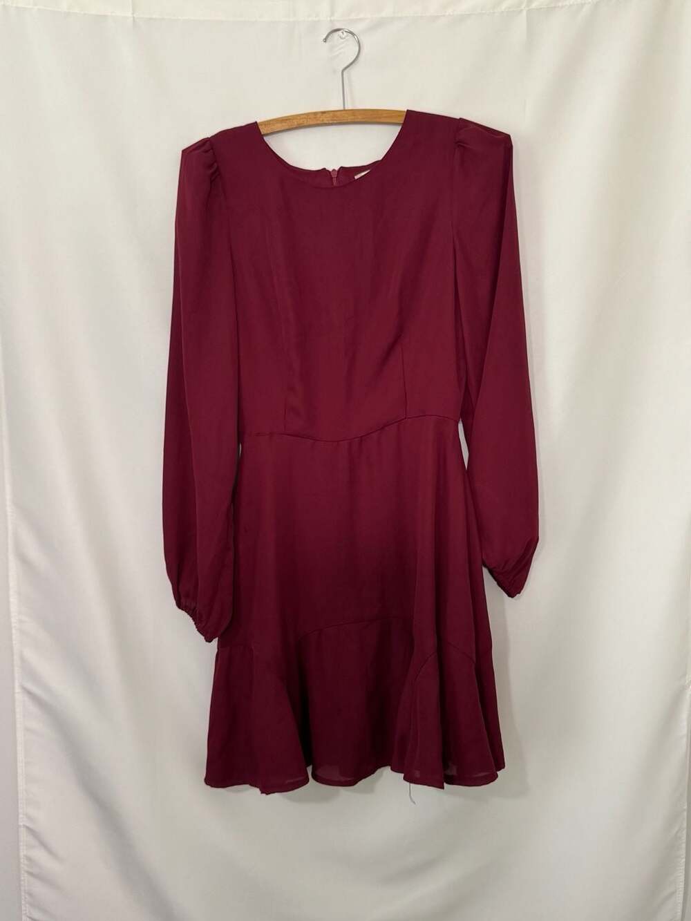 Altar'd State Long Sleeve Dress Size XS Burgundy Flowy Mini